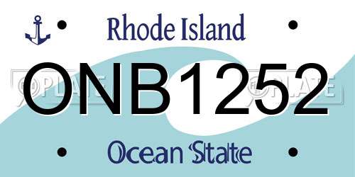 ONB1252 Rhode Island License Plate
