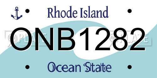 ONB1282 Rhode Island License Plate