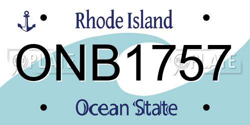 ONB1757 Rhode Island License Plate