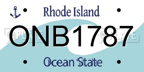 ONB1787 Rhode Island License Plate