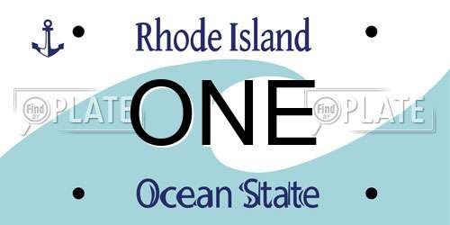 ONE Rhode Island License Plate