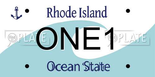 ONE1 Rhode Island License Plate