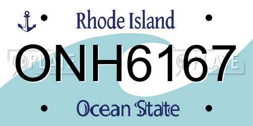 ONH6167 Rhode Island License Plate