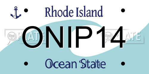 ONIP14 Rhode Island License Plate
