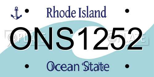 ONS1252 Rhode Island License Plate