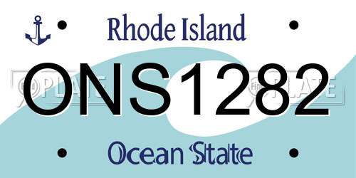 ONS1282 Rhode Island License Plate