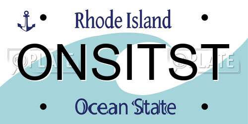 ONSITST Rhode Island License Plate