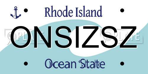 ONSIZSZ Rhode Island License Plate