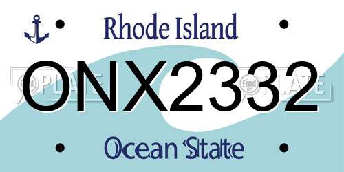 ONX2332 Rhode Island License Plate