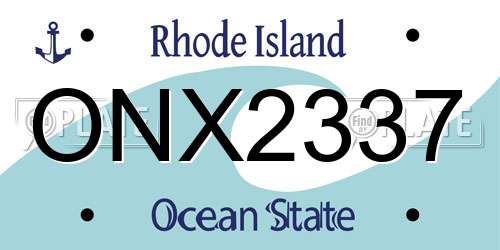 ONX2337 Rhode Island License Plate