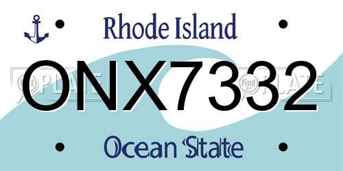 ONX7332 Rhode Island License Plate