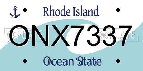 ONX7337 Rhode Island License Plate