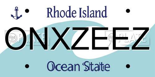 ONXZEEZ Rhode Island License Plate