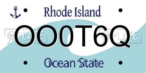 OO0T6Q Rhode Island License Plate