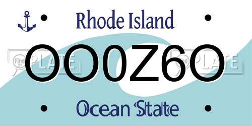 OO0Z6O Rhode Island License Plate