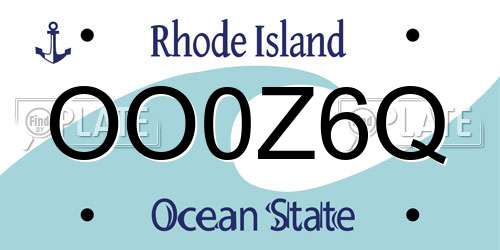 OO0Z6Q Rhode Island License Plate