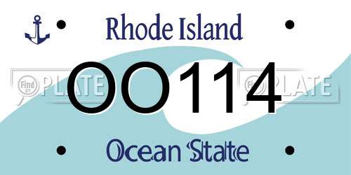 OO114 Rhode Island License Plate