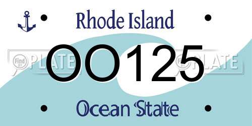 OO125 Rhode Island License Plate