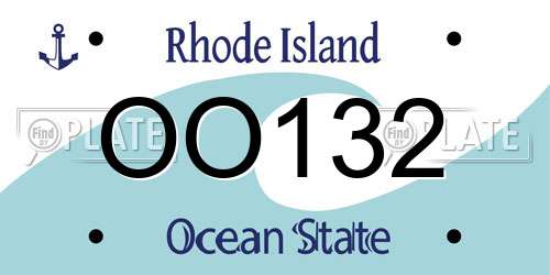 OO132 Rhode Island License Plate
