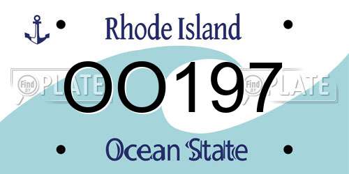 OO197 Rhode Island License Plate