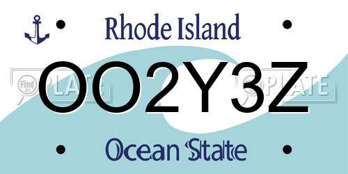 OO2Y3Z Rhode Island License Plate