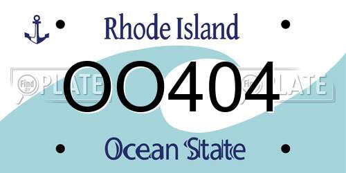 OO404 Rhode Island License Plate