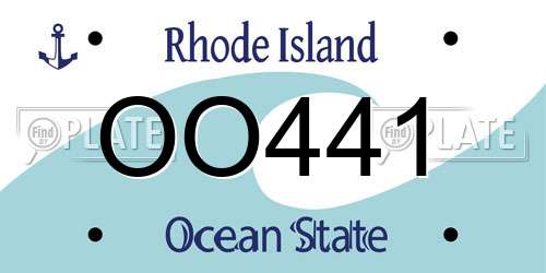 OO441 Rhode Island License Plate