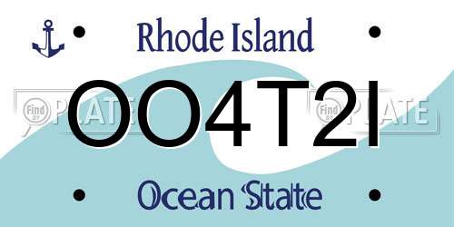 OO4T2I Rhode Island License Plate