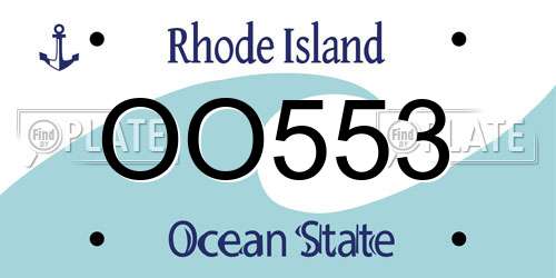 OO553 Rhode Island License Plate