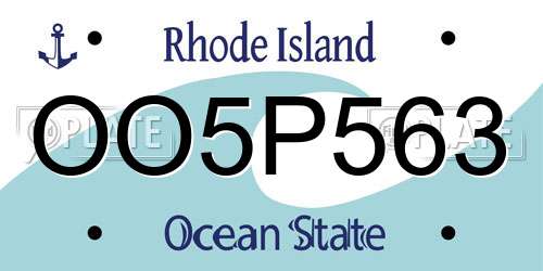 OO5P563 Rhode Island License Plate