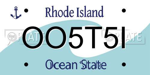 OO5T5I Rhode Island License Plate