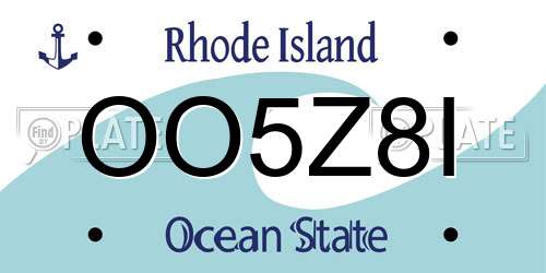 OO5Z8I Rhode Island License Plate