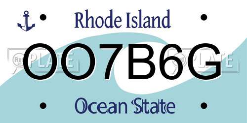 OO7B6G Rhode Island License Plate