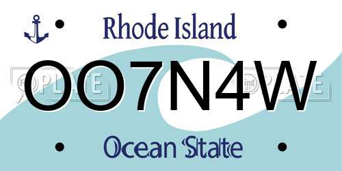 OO7N4W Rhode Island License Plate
