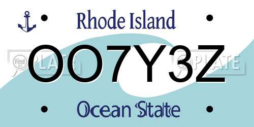 OO7Y3Z Rhode Island License Plate
