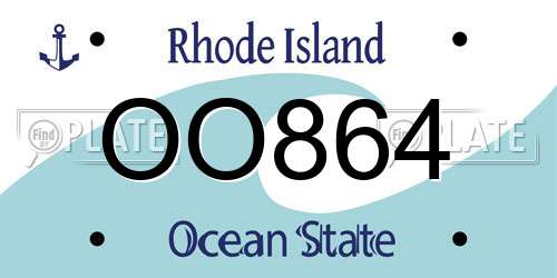 OO864 Rhode Island License Plate