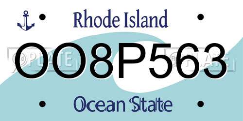 OO8P563 Rhode Island License Plate
