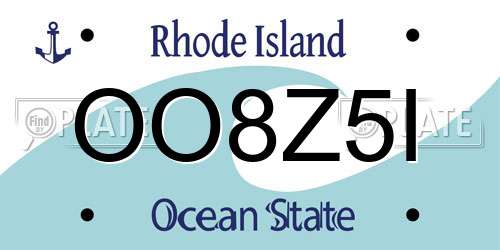 OO8Z5I Rhode Island License Plate