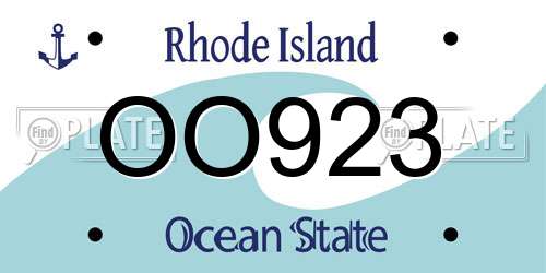 OO923 Rhode Island License Plate