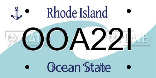 OOA22I Rhode Island License Plate
