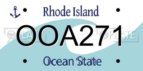 OOA271 Rhode Island License Plate