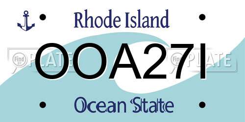 OOA27I Rhode Island License Plate
