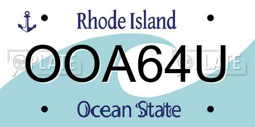 OOA64U Rhode Island License Plate