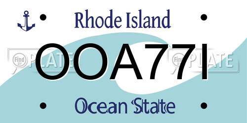 OOA77I Rhode Island License Plate