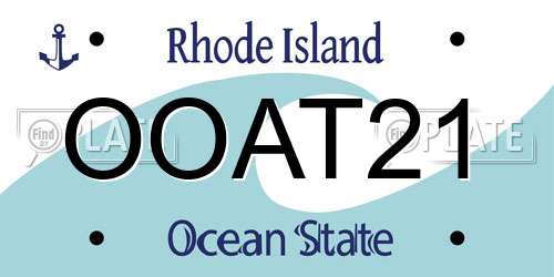 OOAT21 Rhode Island License Plate