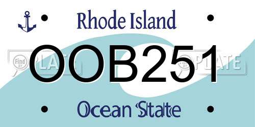 OOB251 Rhode Island License Plate