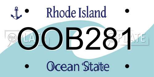 OOB281 Rhode Island License Plate