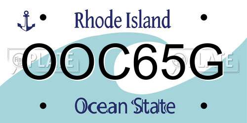 OOC65G Rhode Island License Plate