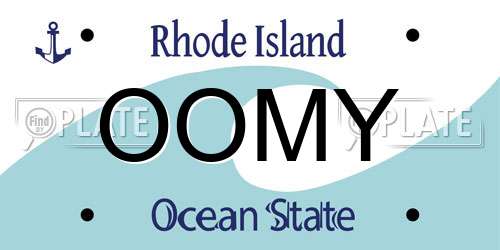 OOMY Rhode Island License Plate