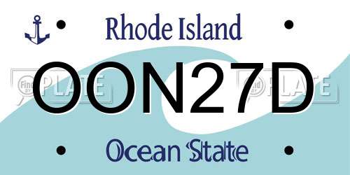 OON27D Rhode Island License Plate